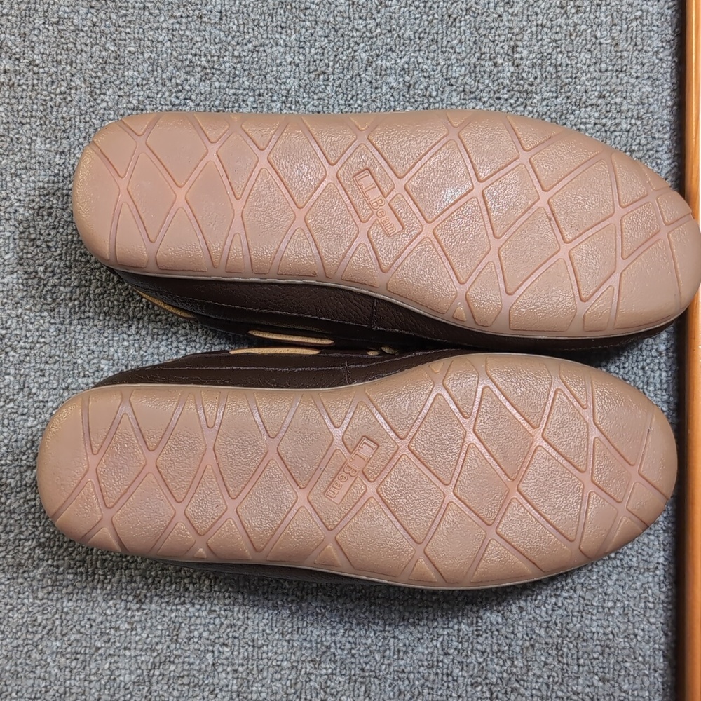 L.L. Bean Wicked Good Moccasins Moosehide Slipper Chocolate Brown Size 11.0 - Picture 10 of 14